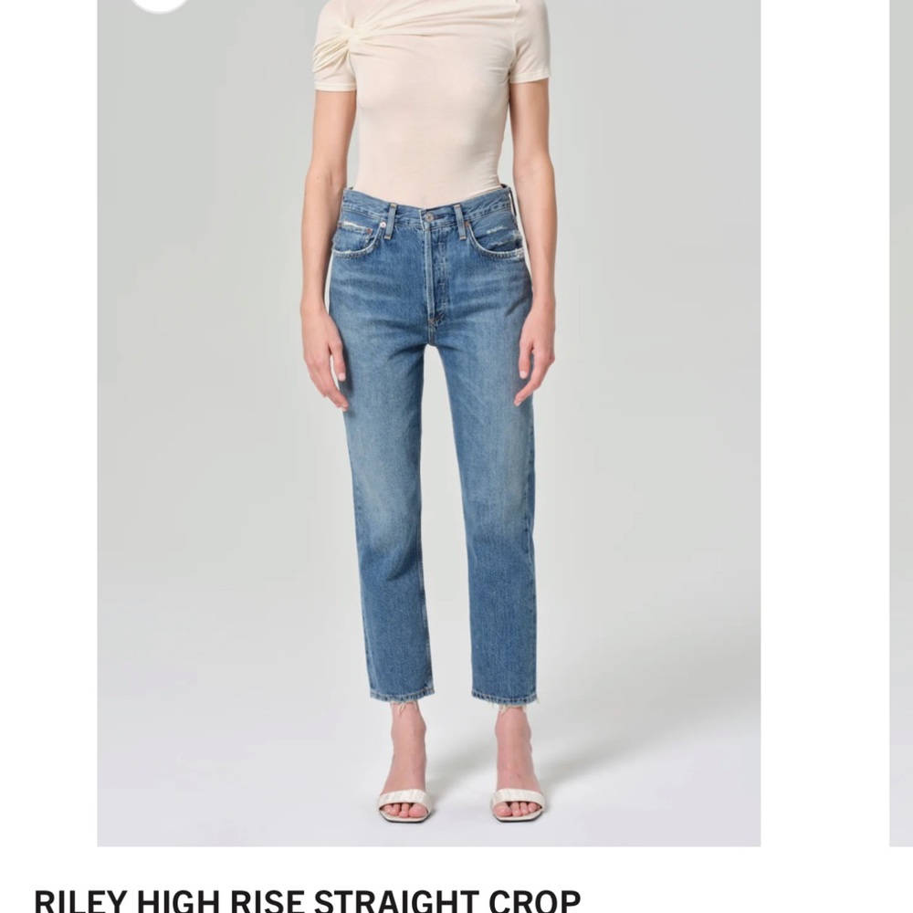Agolde Riley High Rise Straight Crop Jeans